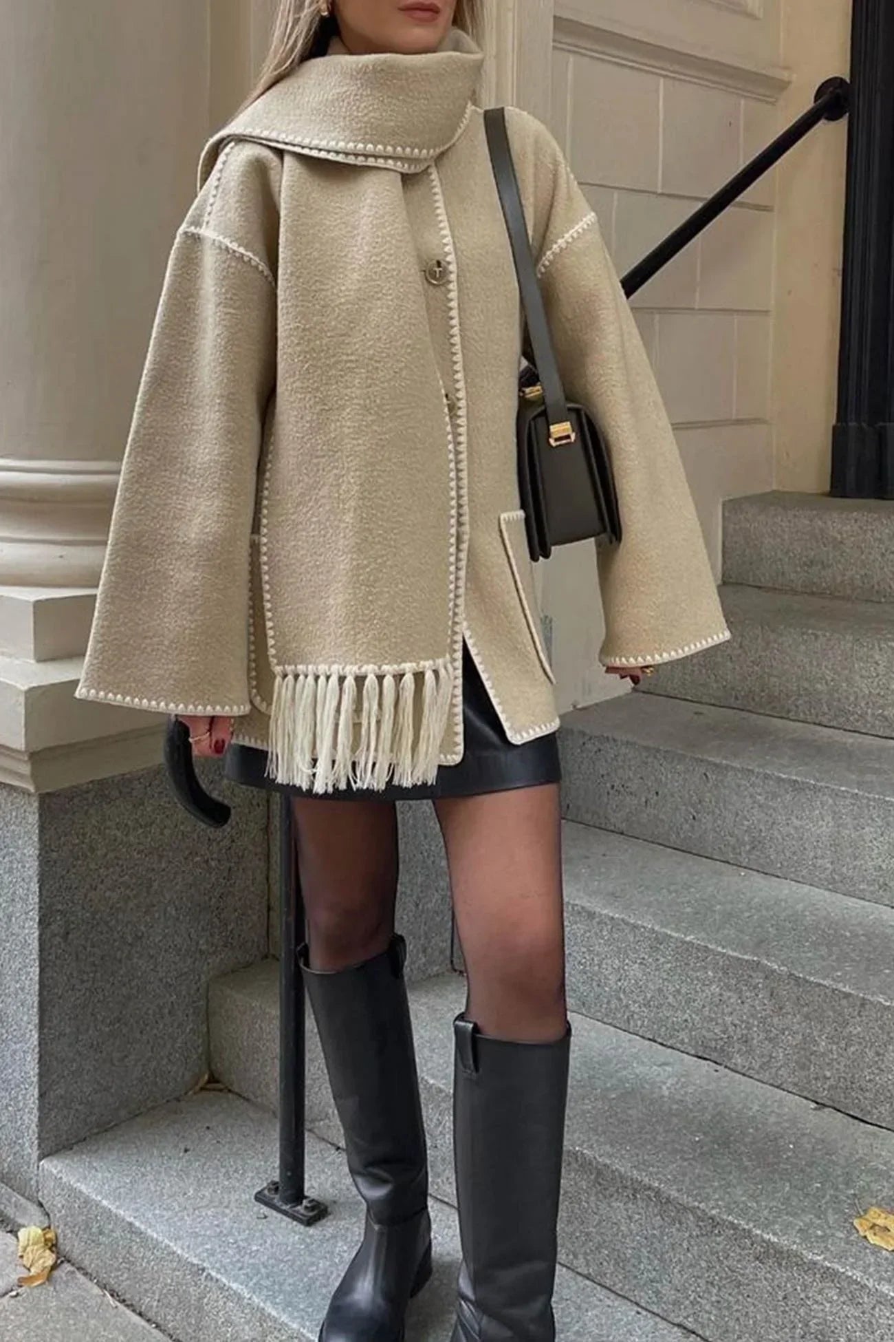 Celine Scarfed Coat