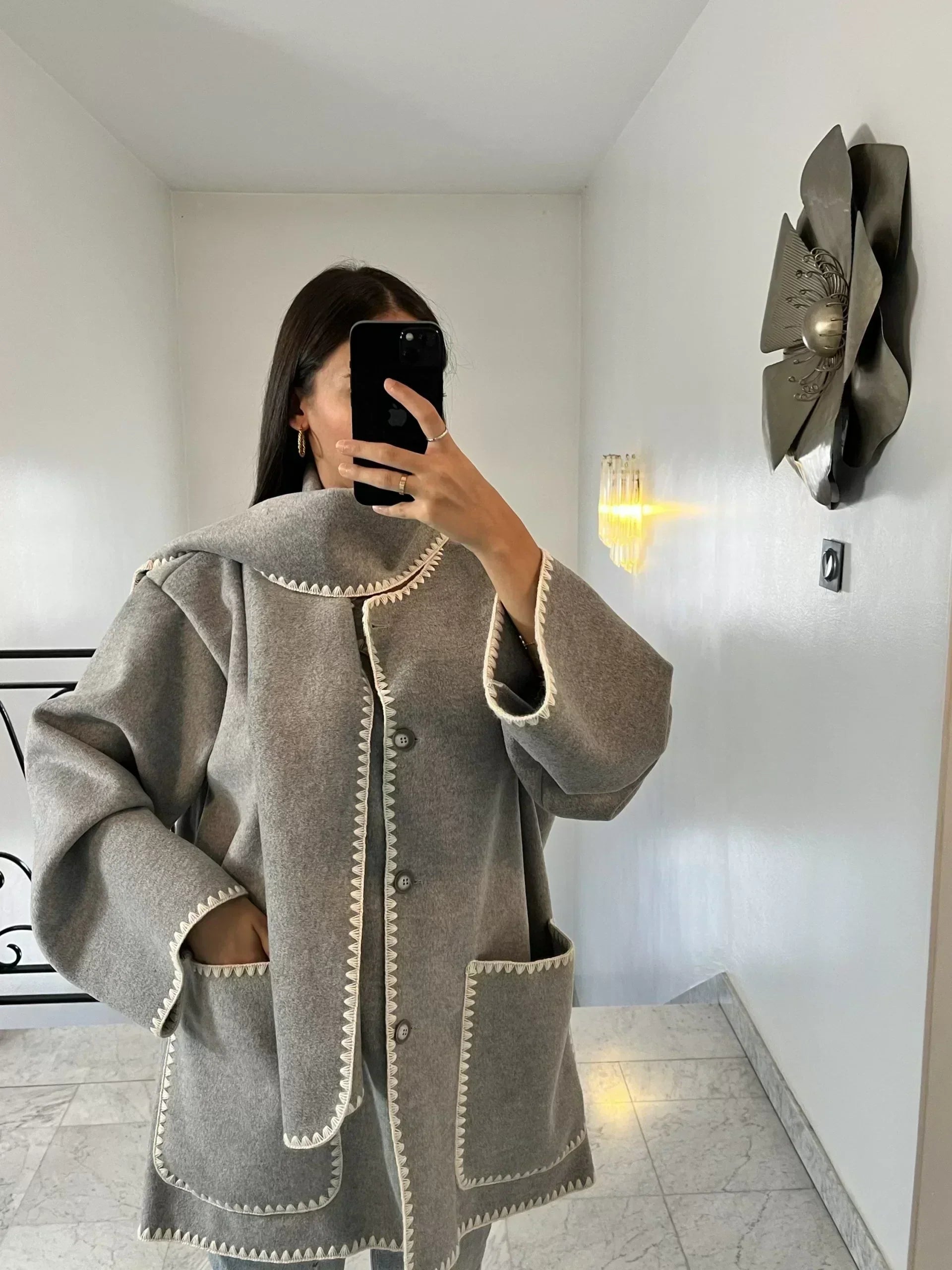 Celine Scarfed Coat
