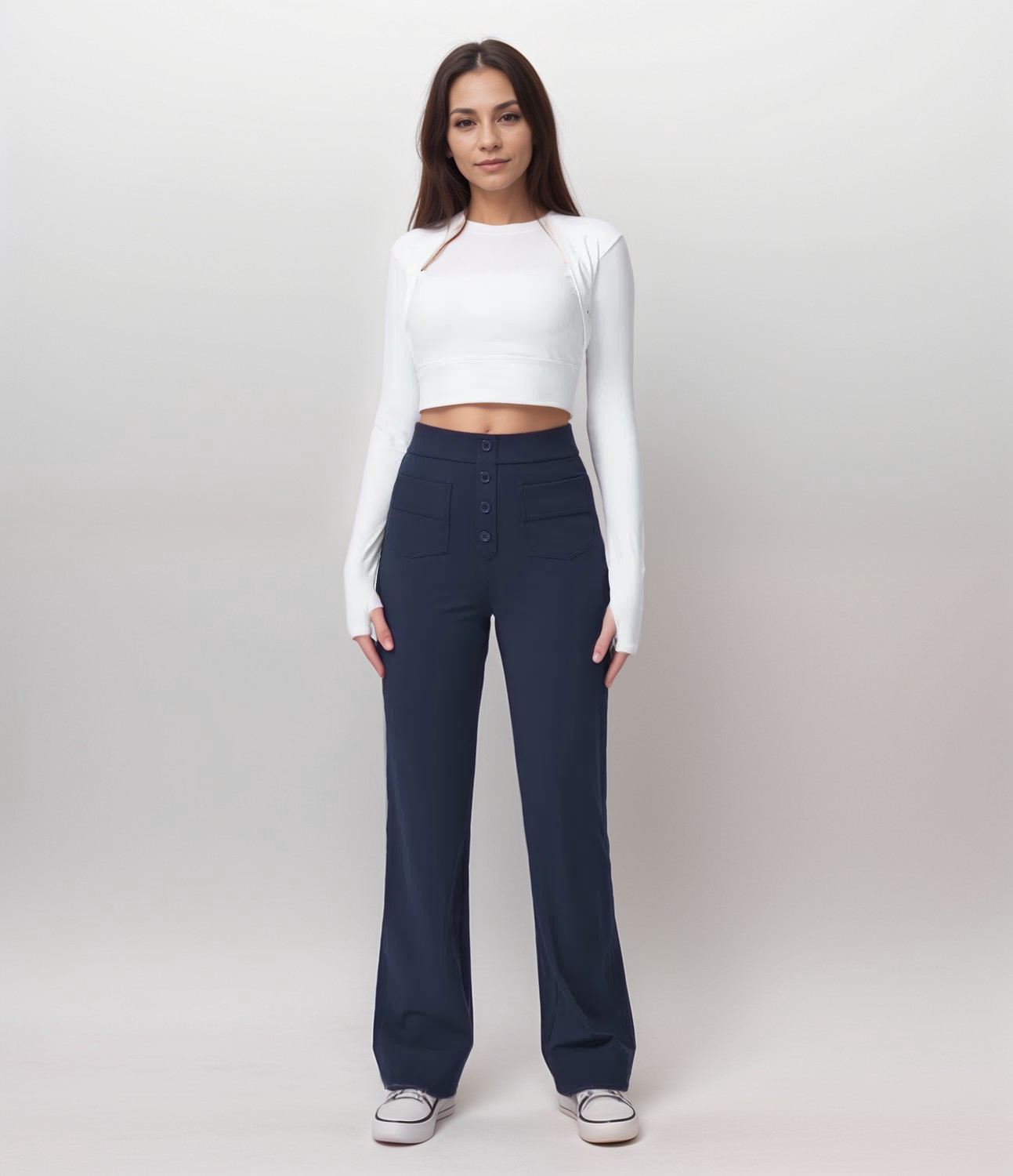 BB | High-Waisted Elastic Trousers | Buy 1 Get 1 FREE
