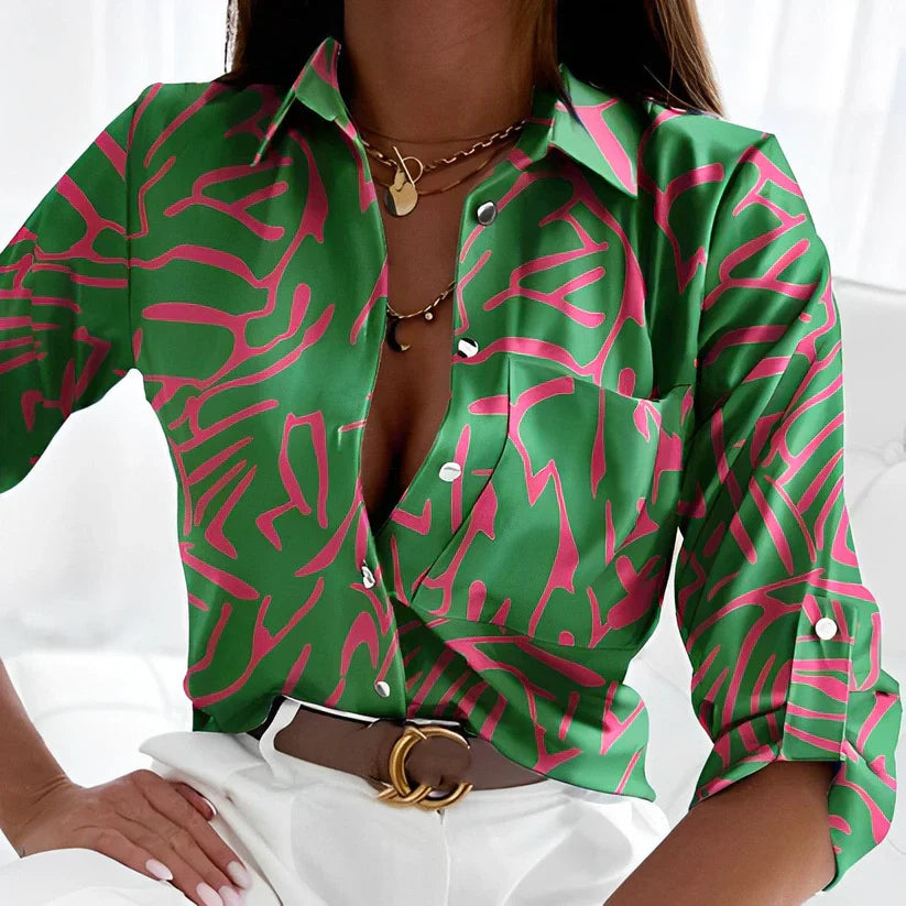 Amelia – Elegant Green Blouse