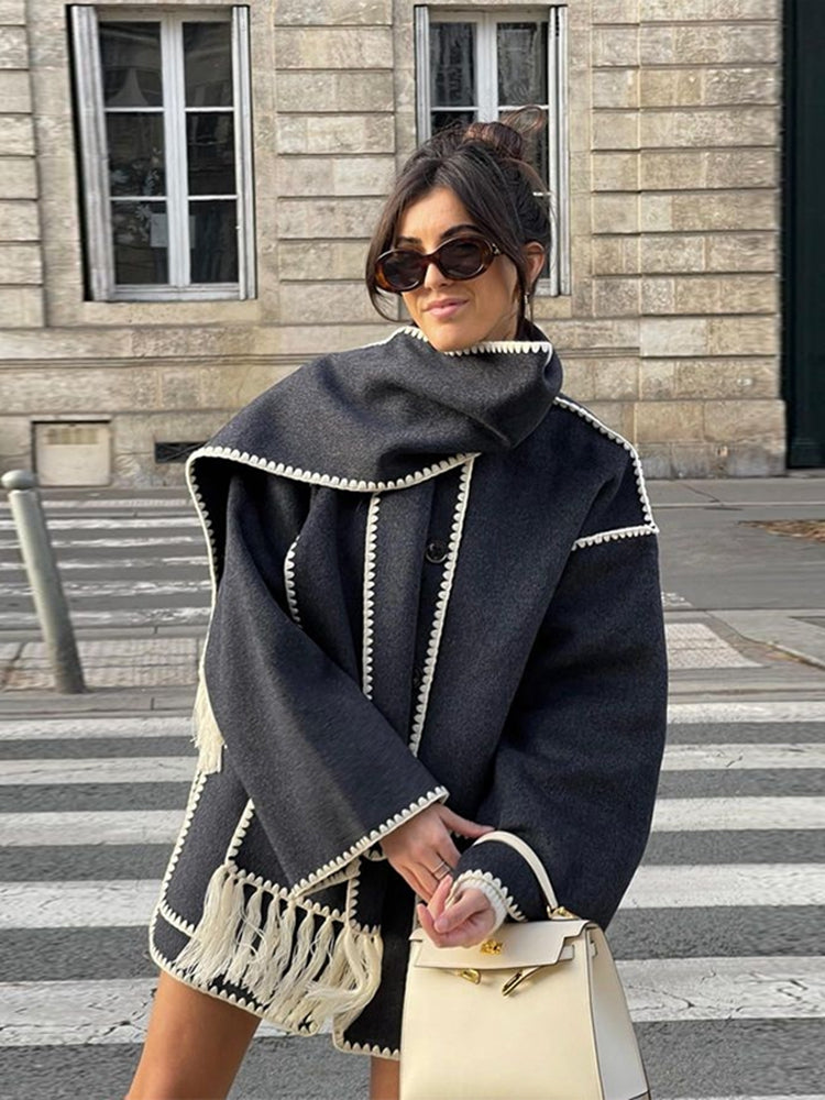Celine Scarfed Coat